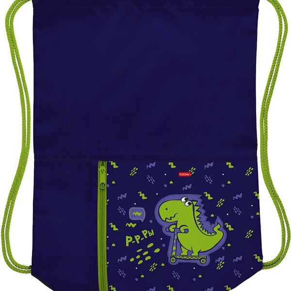 Мешок для сменной обуви Hatber Лучший друг Дино 2 отделения 34*41см