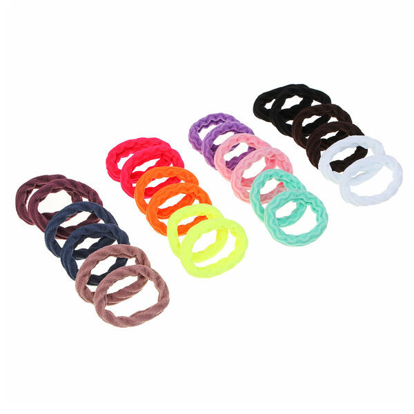 Юниlook резинки для волос 6шт, d4,5см, нейлон, 4 микса цветов, acs-54