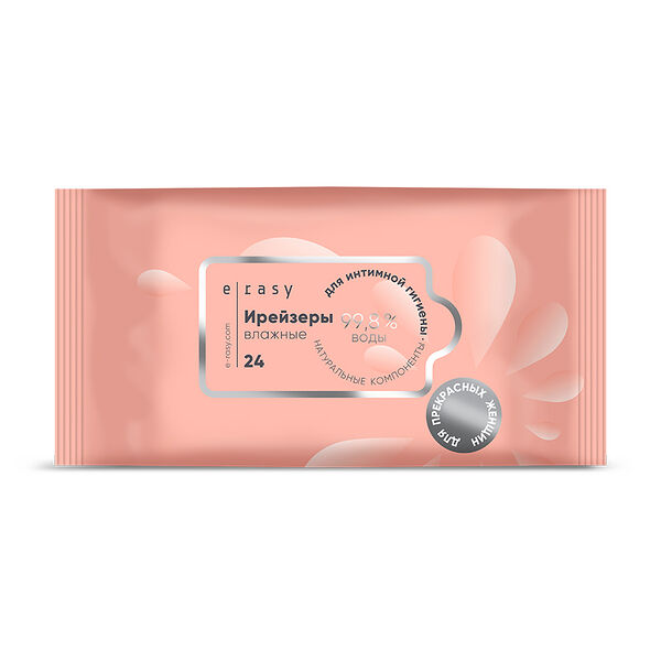 Ирейзеры для интимной гигиены влажные E-Rasy, 24 шт.