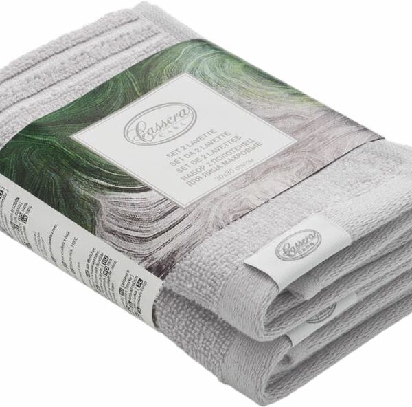 Полотенце Cassera Casa для лица махровое серое 30х30см 2шт