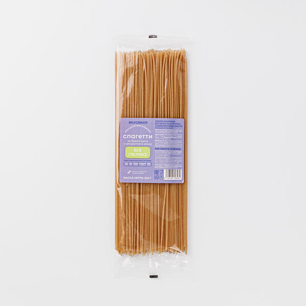Макаронные изделия без глютена из бурого риса с амарантом и киноа: спагетти, 250г
