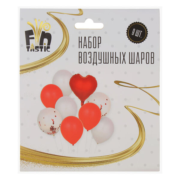 Набор воздушных шаров Fntastic Сердце 9 шт