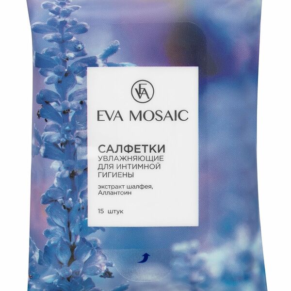Eva Mosaic Салфетки для интимной гигиены с экстрактом шалфея и аллантоином увлажняющие, 15 шт