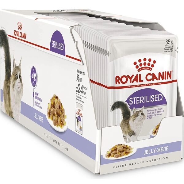 Корм для кошек ROYAL CANIN Sterilised для кастрированных и стерилизованных, в желе 85г (упаковка - 28 шт)