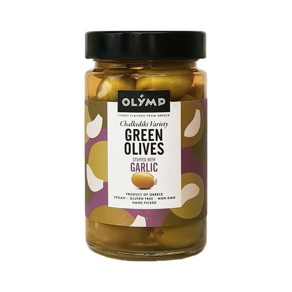 Оливки Olymp зел фарш чесноком ст/б 320г