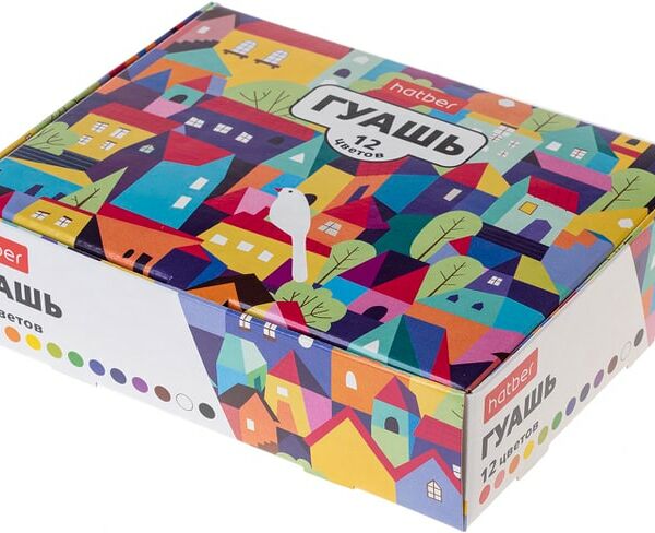 Краски гуашевые Hatber Городок 25г*12 цветов