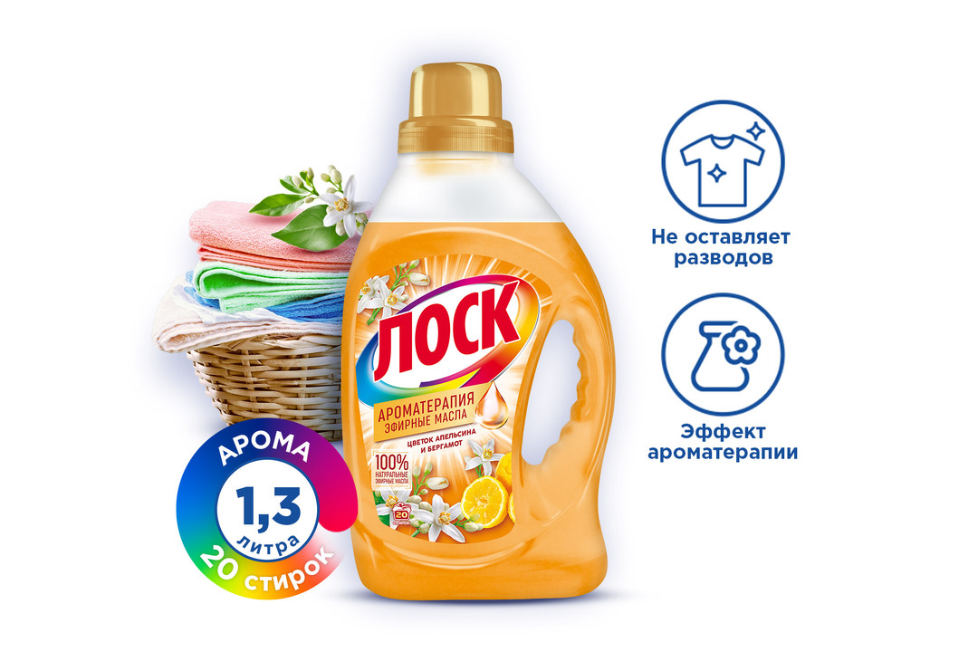 

Гель для стирки Лоск Ароматерапия цветок апельсин и бергамота 1