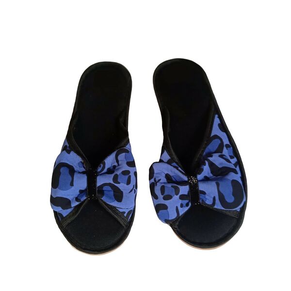 Тапочки домашние женские Siberia Home №69, размер 36, текстиль, cиний, черный