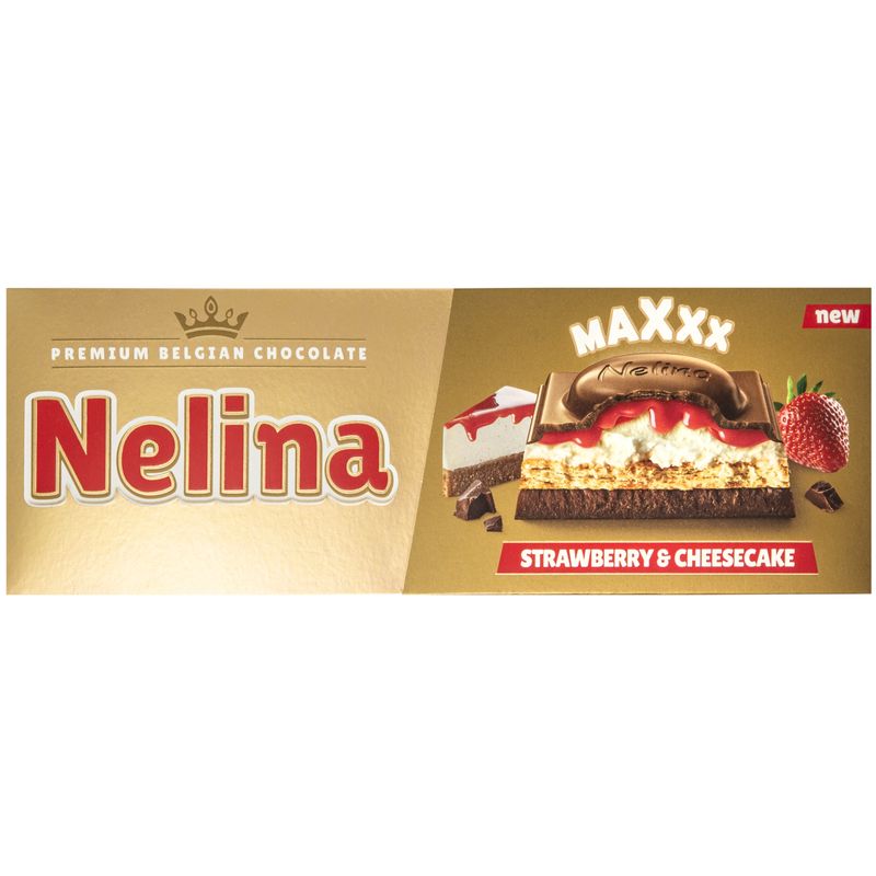 

Шоколад Nelina Premium Maxxx молочный со вкусом клубничного чизкейка 270 г