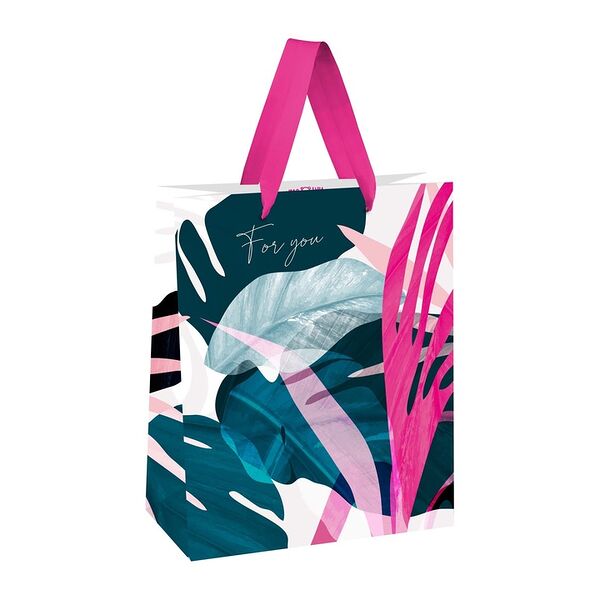 Пакет подарочный Meshu Dark leaves 18х23х10 см матовая ламинация