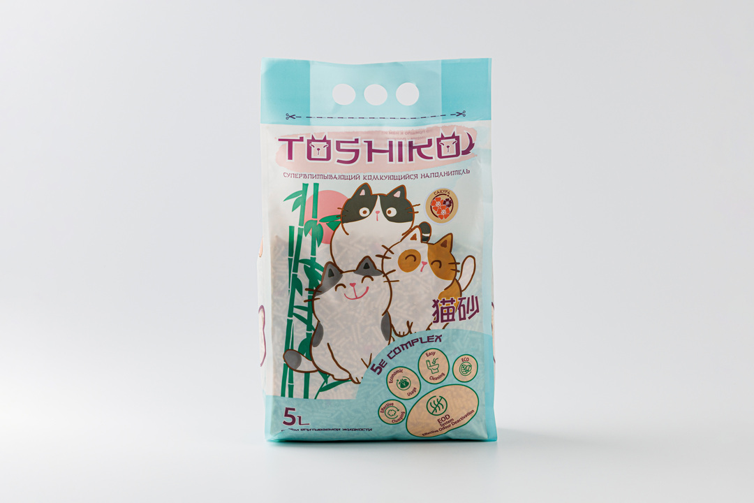 

Наполнитель Toshiko для кошачьего туалета древесный Сакура, 1.9 кг