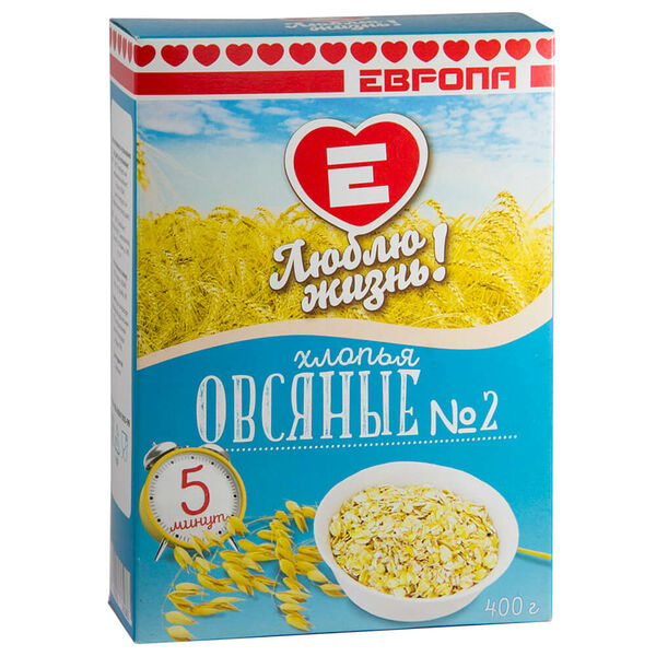 Хлопья Люблю Жизнь 400г овсяные