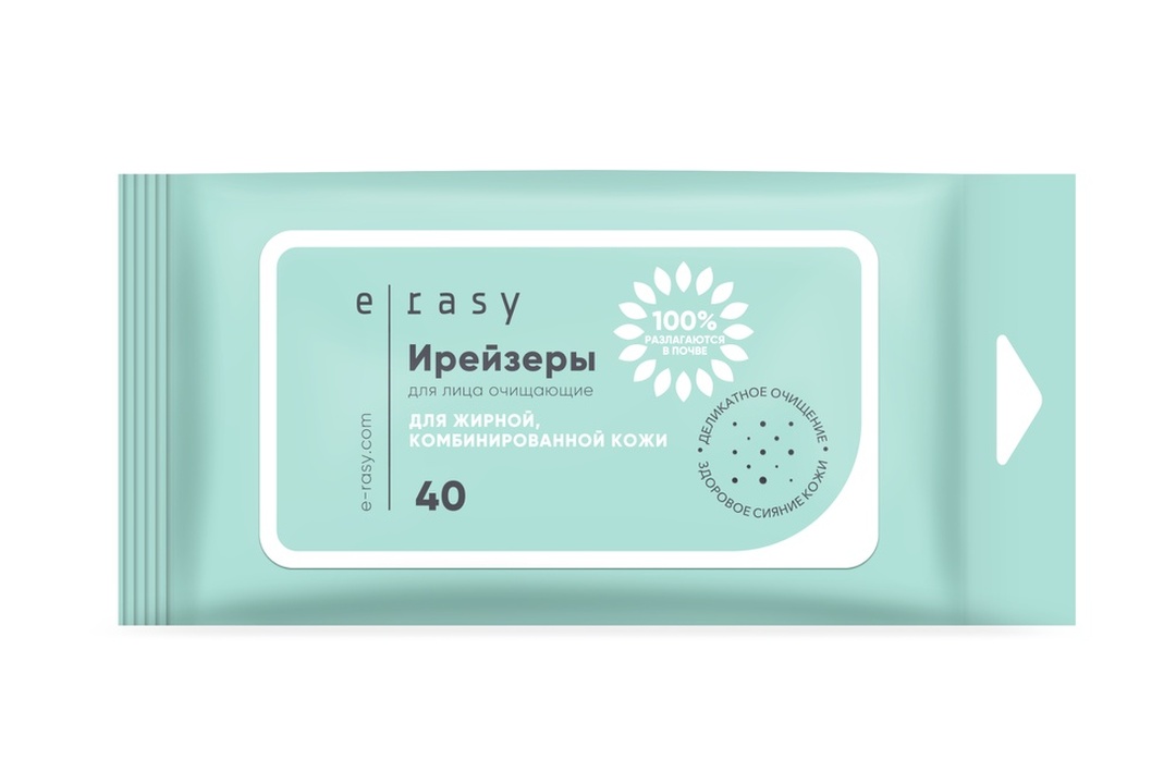 

Ирейзеры для лица очищающие E-Rasy для жирной и комбинированной кожи 40 шт.
