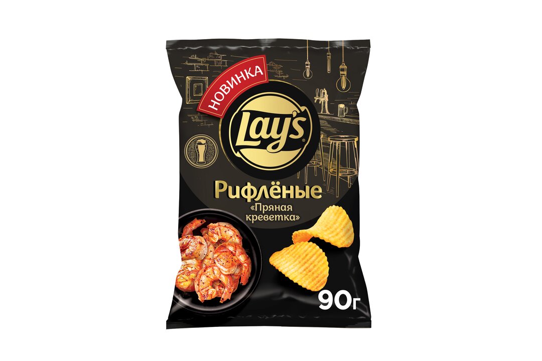 

Картофельные чипсы Lay's рифленые со вкусом Пряной креветки 90 г