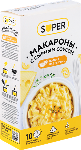 

Макароны Super с сырным соусом, 143 г
