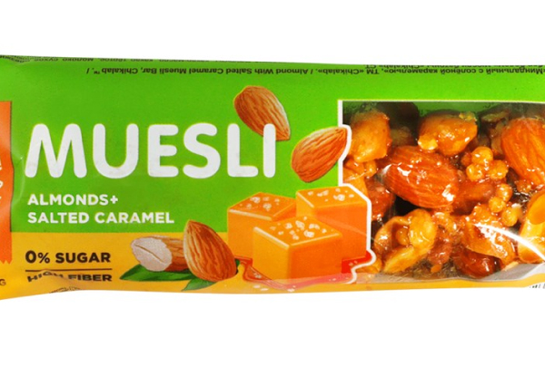 CHIKALAB MUESLI Батончик ореховый без сахара вкус Миндаль с солёной карамелью 40 г 1 шт