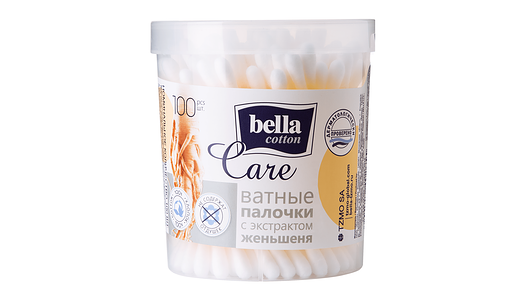Ватные палочки Bella Cotton care с экстрактом женьшеня 100 шт