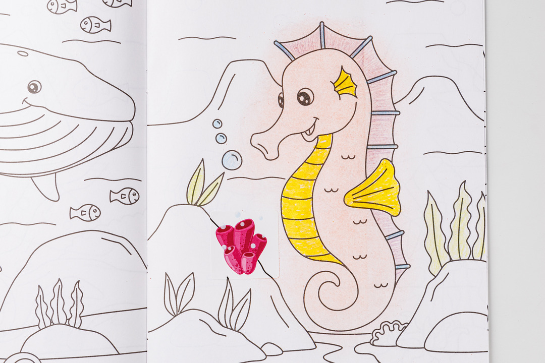 

Книжка-раскраска "Подводный мир: раскрась и наклей"