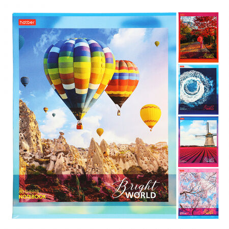 Тетрадь 80л А5 клетка на скобе серия Яркий мир 80Т5В1