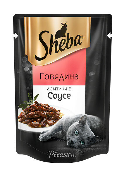 Влажный корм для кошек Sheba Pleasure Ломтики говядины в соусе