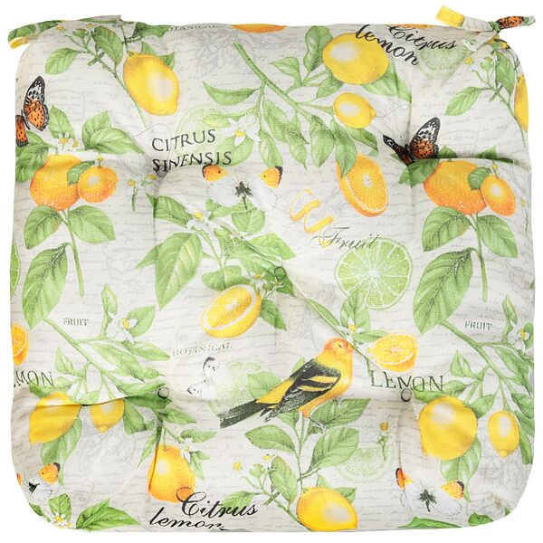 Подушка на стул Хаски Home Сиеста, 40х40х6 см, рогожка