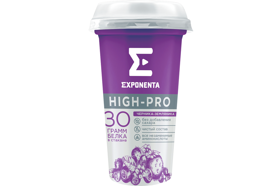 

Напиток кисломолочный Exponenta Hign-Pro Черника-земляника 0% 250 г