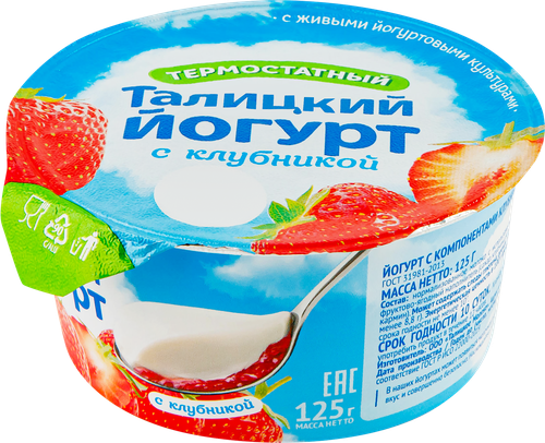 

Йогурт Талицкий Термостатный Клубника 3% 125 г