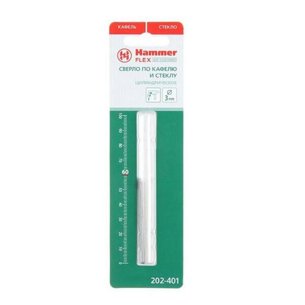 Сверло Hammer Flex 202-401 DR GL для плитки и стекла, 3х60 мм