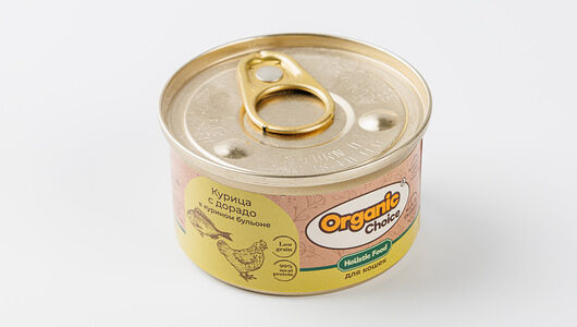 Консервы ORGANIC CHOICE для кошек Low Grain Курица с Дорадо в курином бульоне