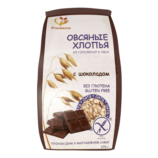 Хлопья овсяные с шоколадом без глютена