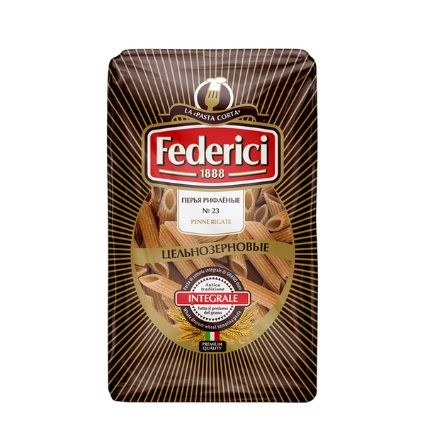 Макаронные изделия Перья рифлёные Federici цельнозерновые