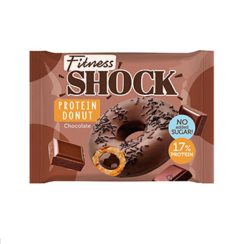 Донат протеиновый FitnesSHOCK глазированный с шоколадной начинкой без сахара, 70г
