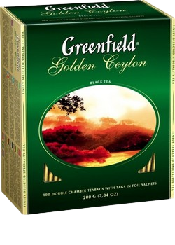 Чай черный Greenfield Golden Ceylon цейлонский с/я 100пак*2г 200г