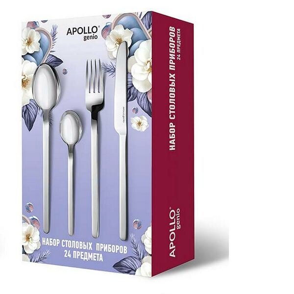 Набор столовых приборов Apollo genio Ardeno, 24 предмета, нержавеющая сталь