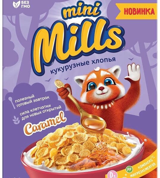 Хлопья Mini Mills кукурузные Карамельные 200г