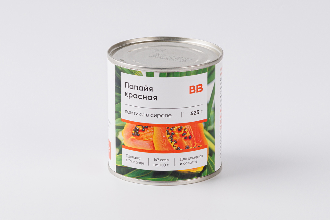 

Папайя красная ломтиками в сиропе без ключа