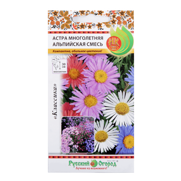 Семена Русский Огород Астра Альпийская многолетняя 0,1 г