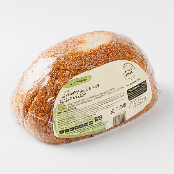 Хлеб Гречневый с луком бездрожжевой