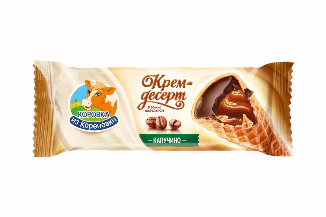 

Крем-десерт Коровка из Кореновки Рожок вафельный с кофейной начинкой Капучино 25%, 40 г