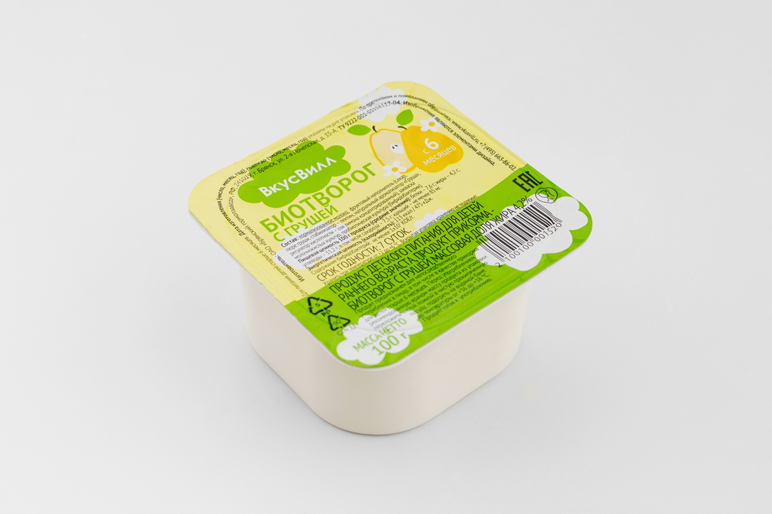 

Творог детский ВкусВилл Груша 4,2% 100 г