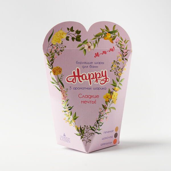 Набор бурлящих шаров для ванн Laboratory Katrin Happy Сладкие мечты 3шт x 40г