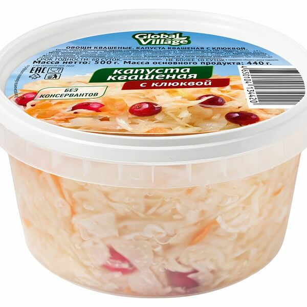 Капуста квашеная Global Village с клюквой 500 г
