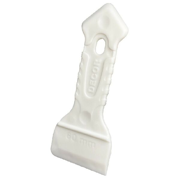 Шпатель резиновый двусторонний Decor White Edition для затирки швов, силиконов и герметиков, 8 см