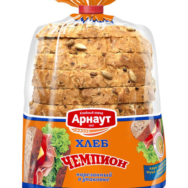Хлеб ржано-пшеничный Арнаут Чемпион с семенами льна в нарезке