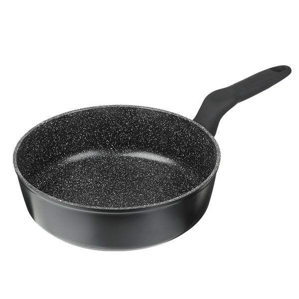 Satoshi стоун сковорода литая глубокая d24см, антипригарное покрытие мрамор, индукция