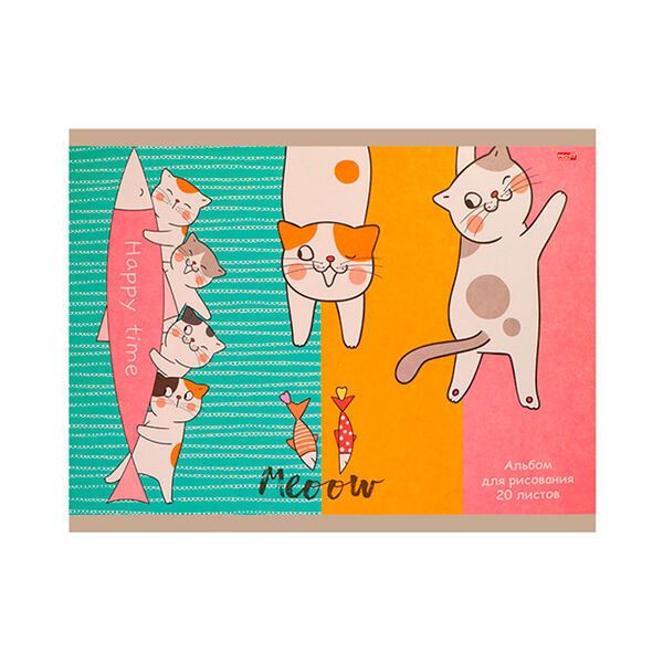 ТМ Profit Альбом для рисов А4 20л Котики и рыбки 20-1468