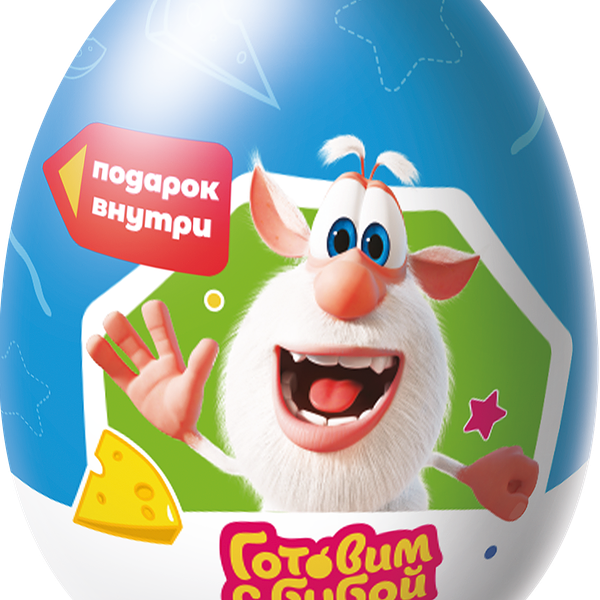 Яйцо шоколадное БУБА из глазури, с сюрпризом, 20г