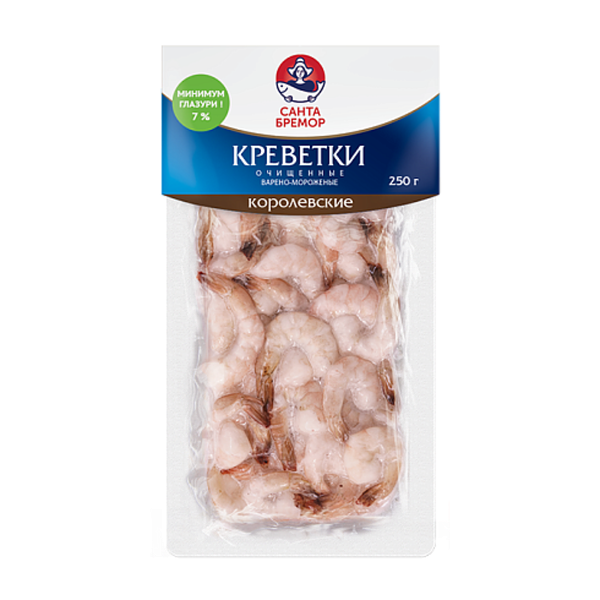Креветки Санта Бремор очищенные королевские 250 г