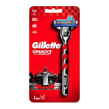 Мужская бритва Gillette Mach 3 Turbo с 2 сменными кассетами