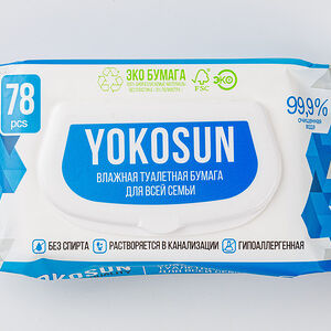 Туалетная бумага влажная для взрослых YokoSun, 78 шт